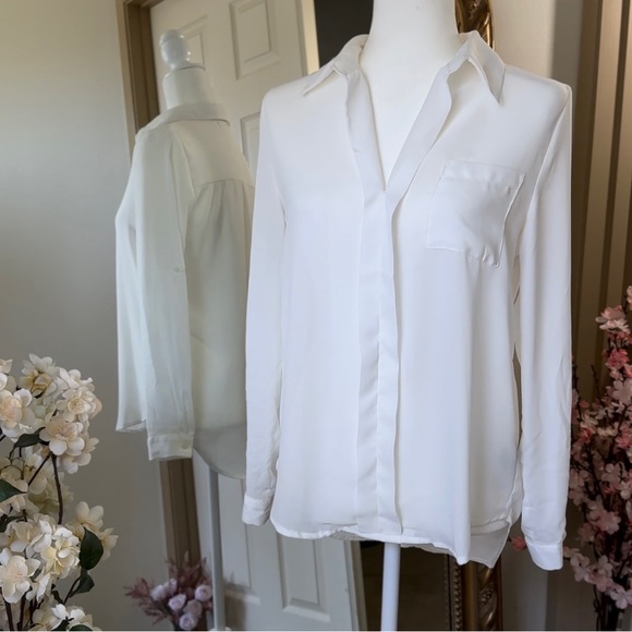 Foreign Exchange Women Blouse White Size: Small - Picture 5 of 7